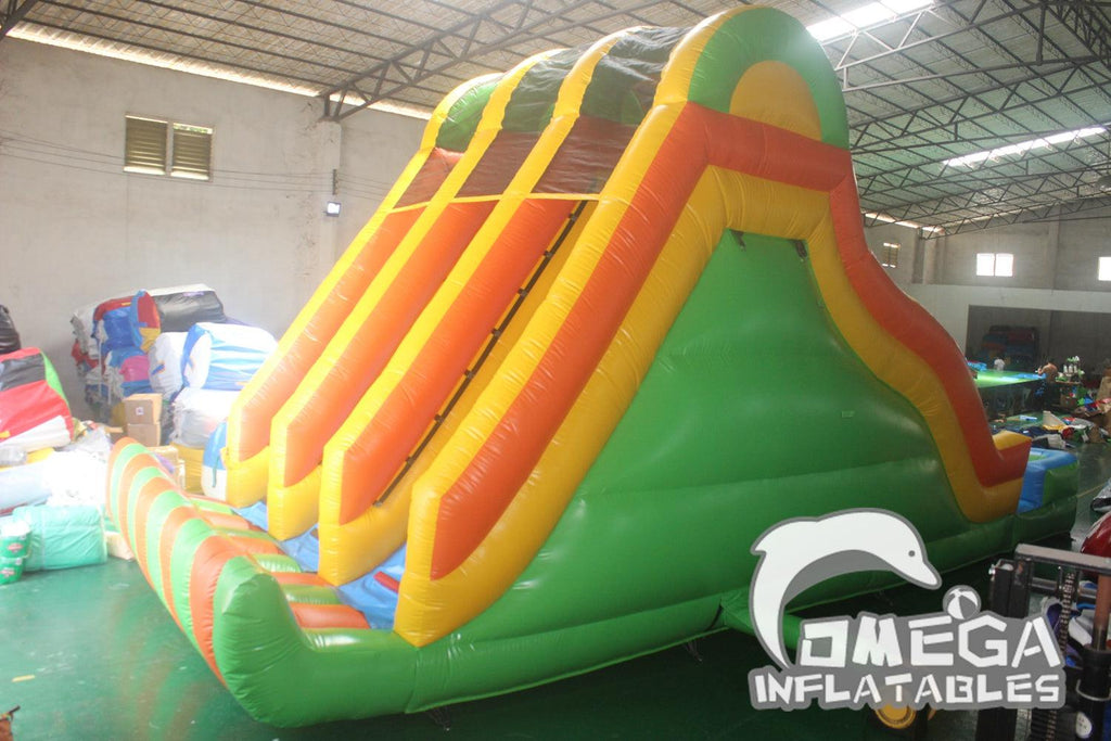 18FT Triple Lane Water Slide - Omega Inflatables Factory