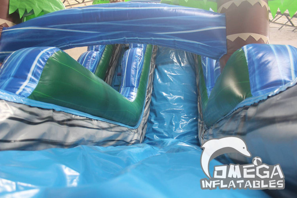 18FT Tropical Marble Wet Dry Inflatable Slide