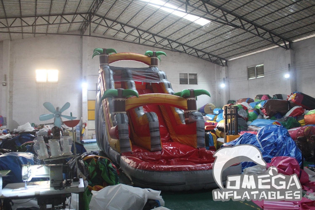 18FT Volcano Inflatable Water Slide - Omega Inflatables Factory