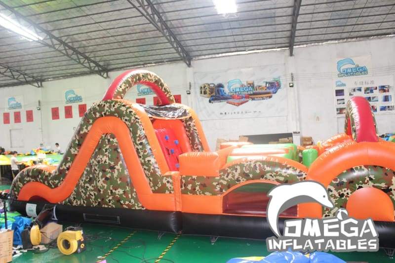 Camouflage Rush Inflatable Obstacle Course - Omega Inflatables Factory