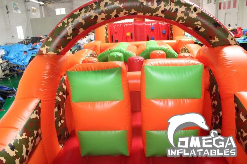 Camouflage Rush Inflatable Obstacle Course - Omega Inflatables Factory