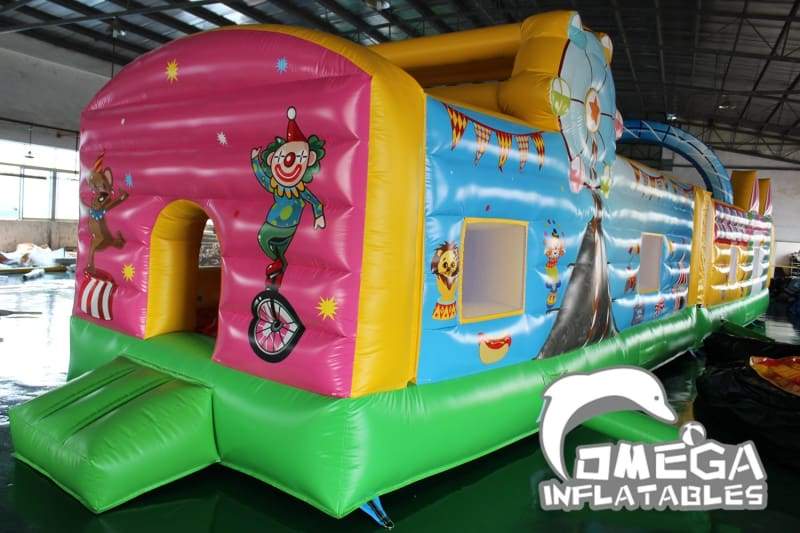 Amusement Park Themed Inflatable Obstacle Course (Two Sections) - Omega Inflatables Factory