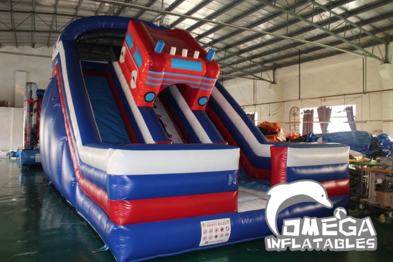 Fire Truck / Fire Engine Inflatable Slide - Omega Inflatables