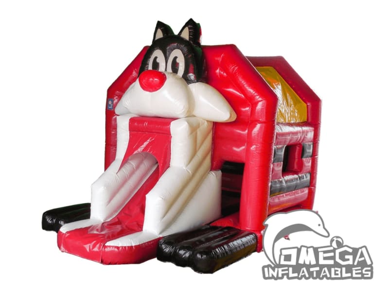 Inflatable Cat Front Slide Bouncer