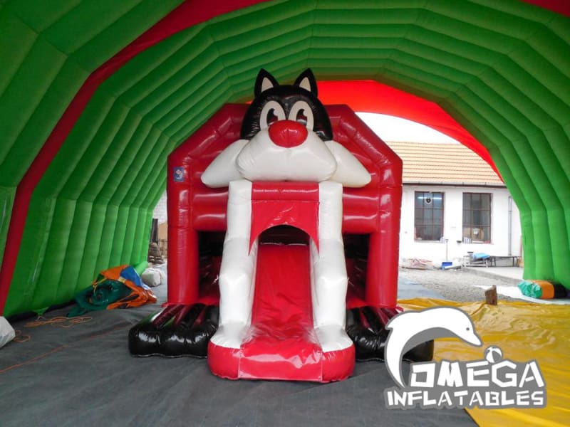 Inflatable Cat Front Slide Bouncer