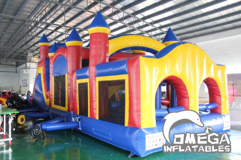 Inflatable Wet & Dry Obstacle Course with Pool (3 sections)