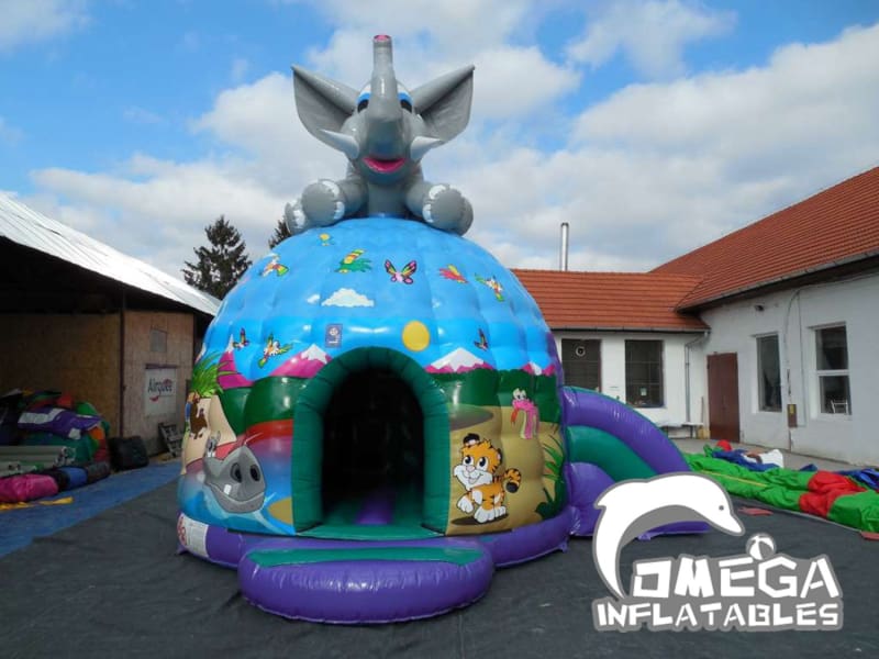 Inflatables Disco Dome with Slide with 3D Character