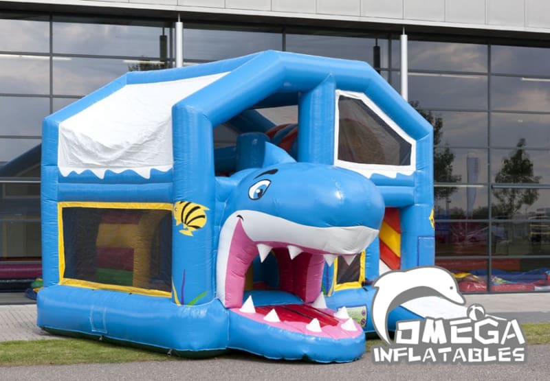 Inflatables Shark Jumper Combo with Roof