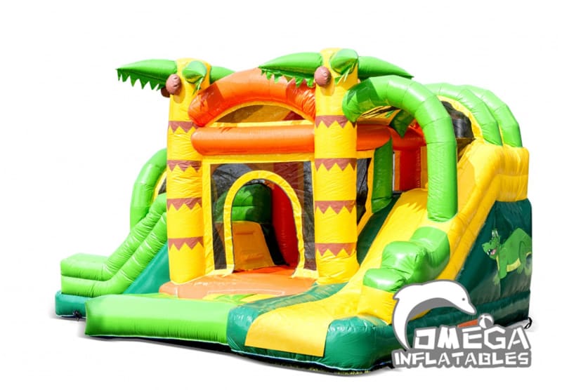 Jungle Bouncy Castle with Double Slides