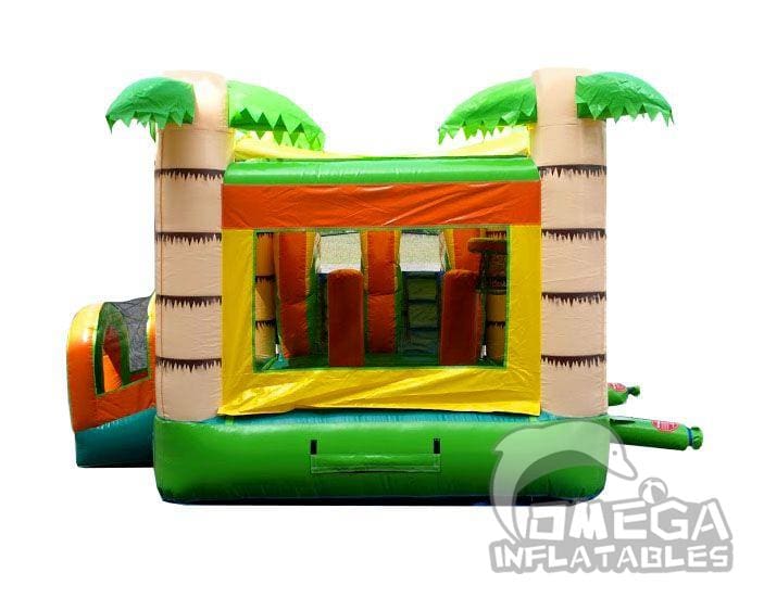 Kids Tropical Double Lane Slide Inflatable Combo