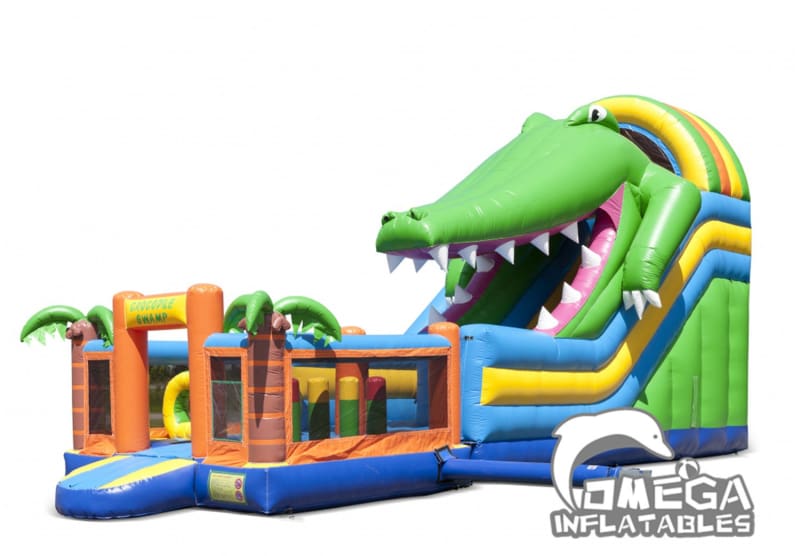 Multiplay Inflatable Crocodile Slide Playzone