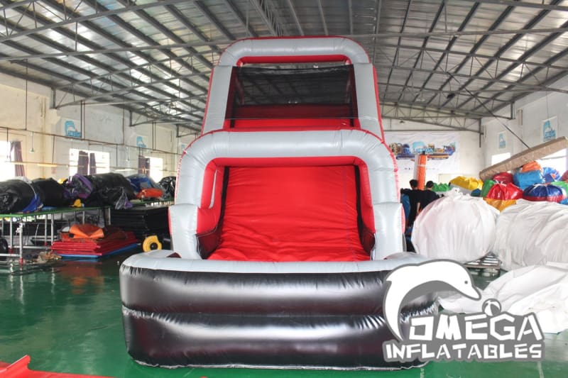 Red & Black Inflatable Climbing Obstacle Course with Pool