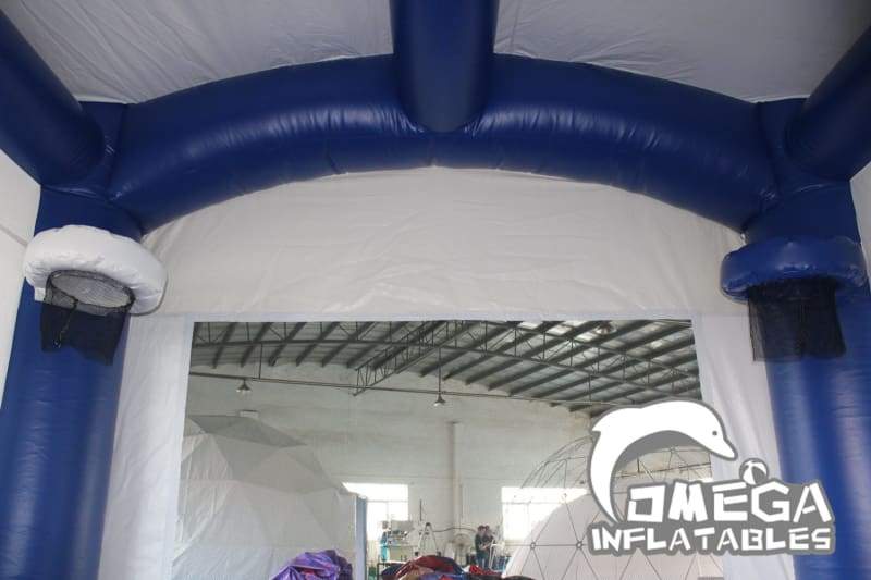 Royal Blue and White Bounce House