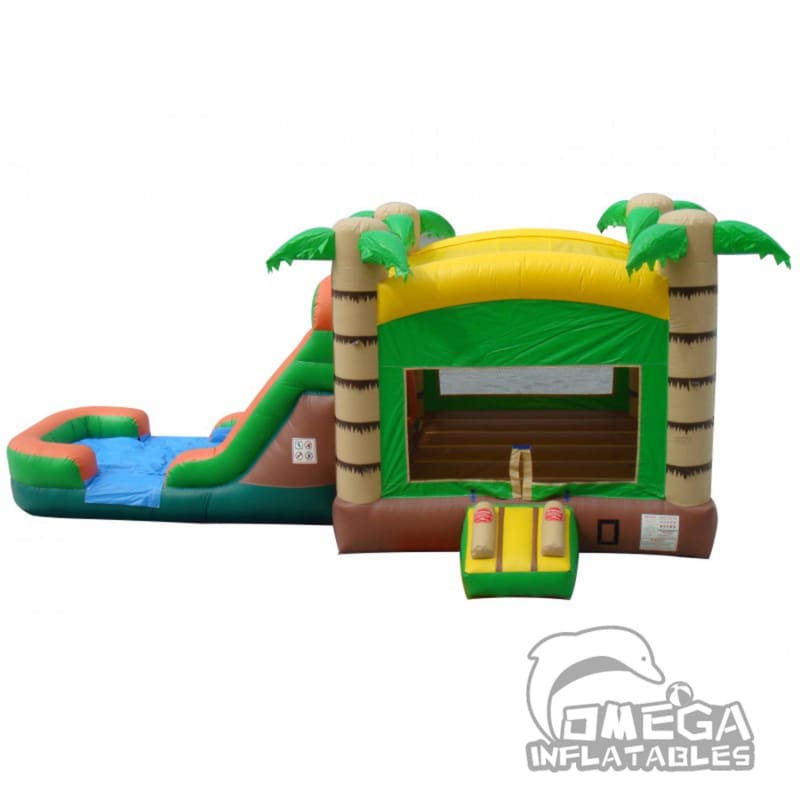 Tropical Bounce House Wet or Dry Slide Combo