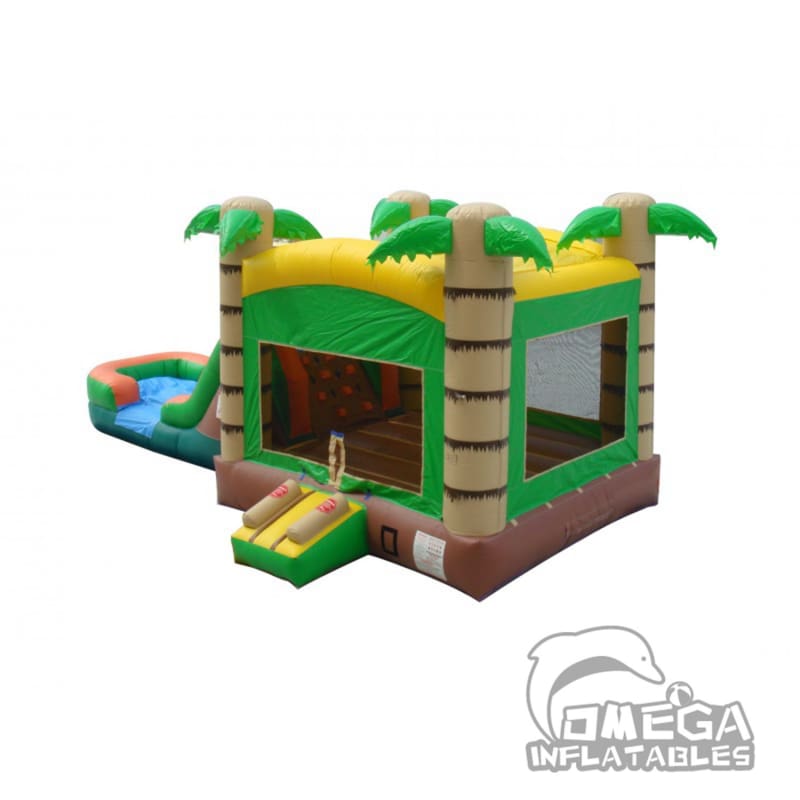 Tropical Bounce House Wet or Dry Slide Combo