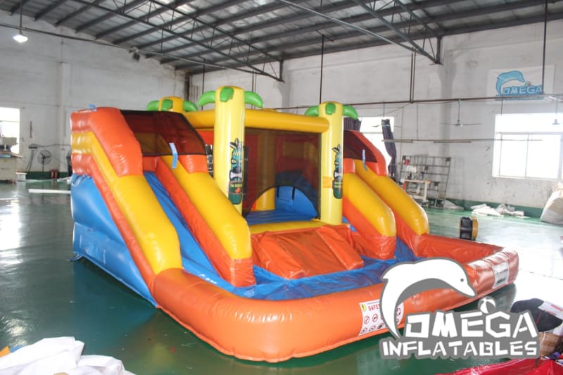 Tropical Bouncy Slide with Big Pool