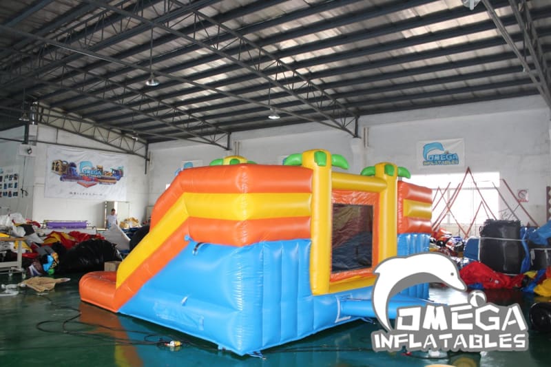 Tropical Bouncy Slide with Big Pool