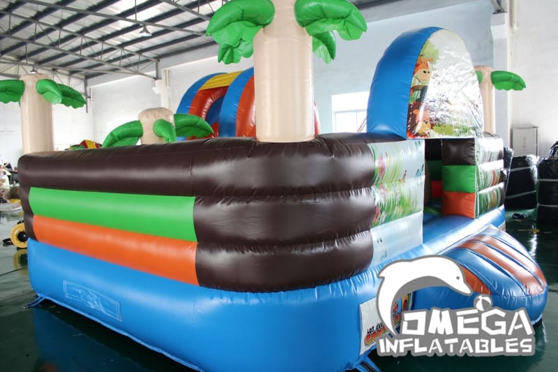 Tropical Palm Tree and Animals Inflatable Bouncy Castle